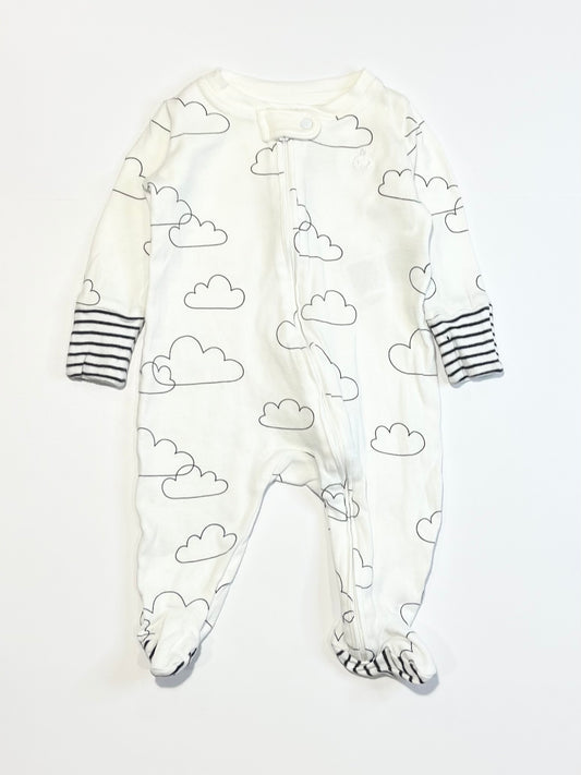 Ribbed clouds zip onesie - Size 000