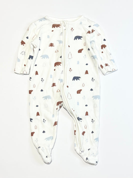 Bears zip onesie - Size 000