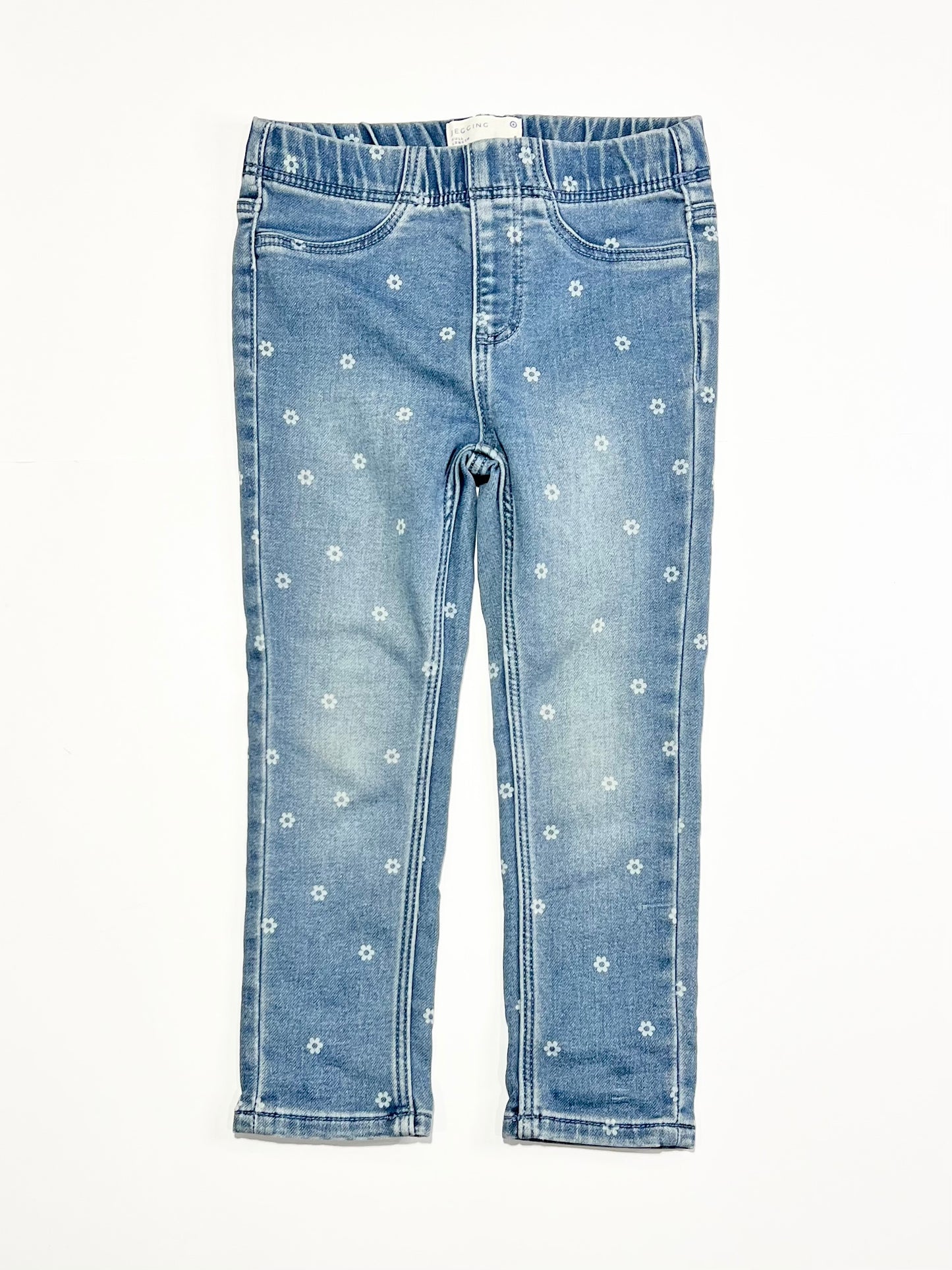 Floral denim jeggings - Size 4