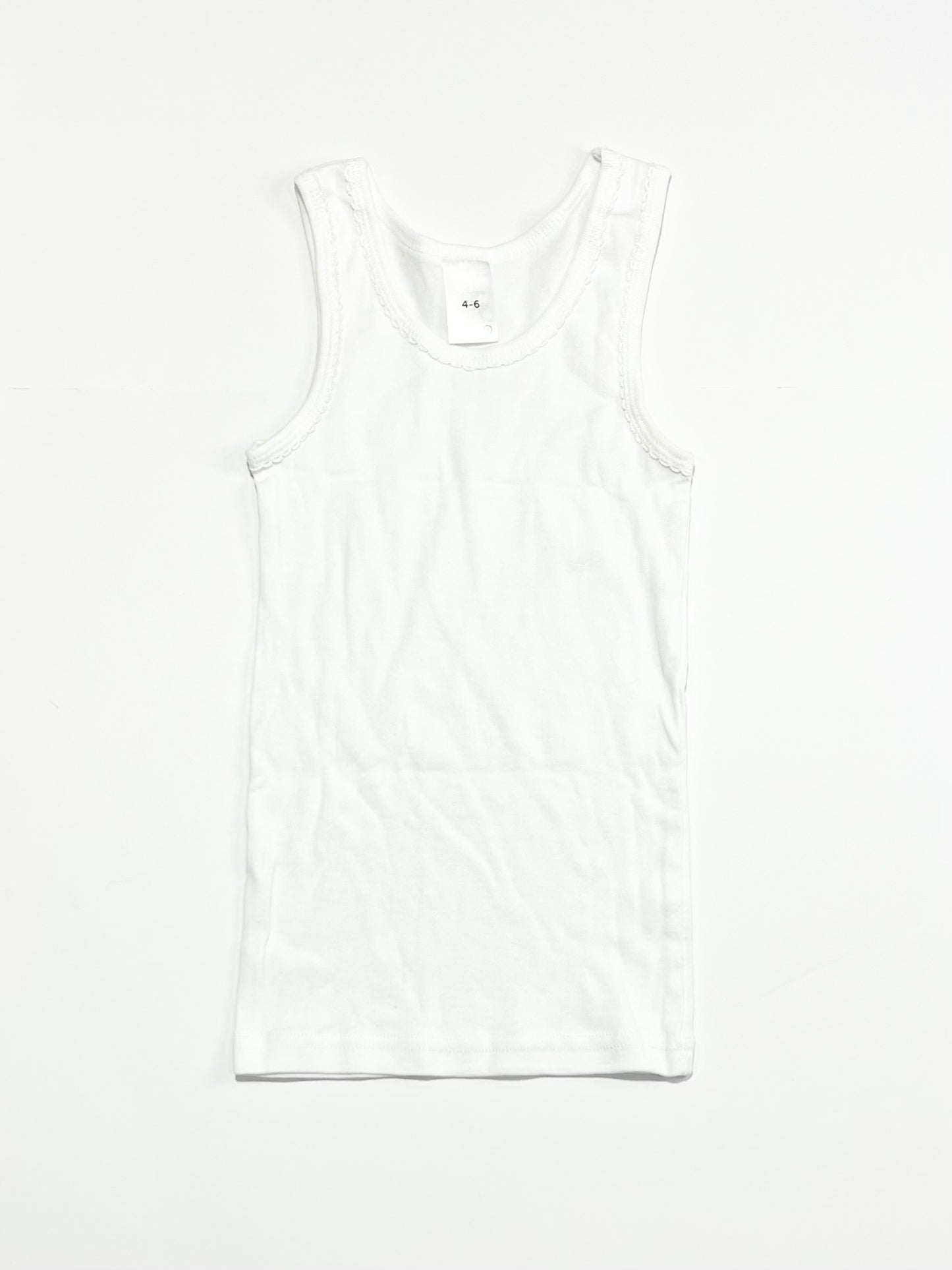 White ribbed singlet - Size 4-6