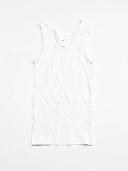 White ribbed singlet - Size 4-6