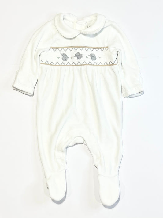 Velour elephants onesie - Size 000