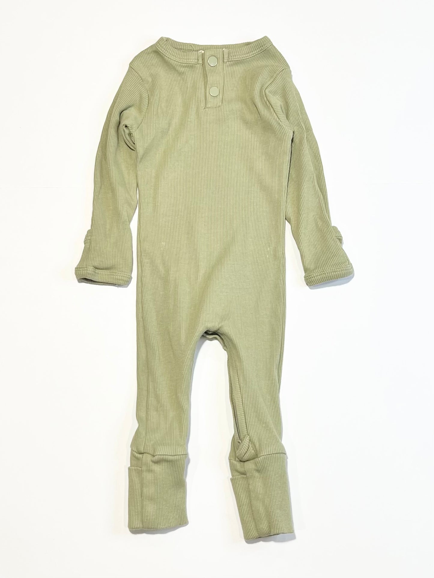 Green ribbed onesie - Size 000