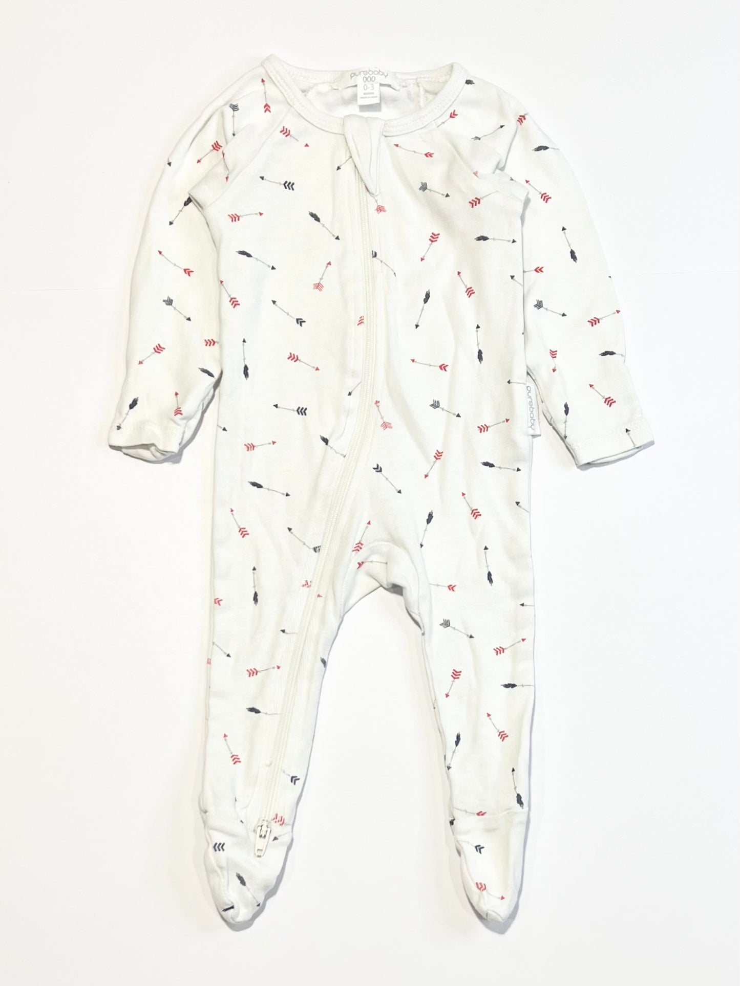 Ribbed arrows zip onesie - Size 000