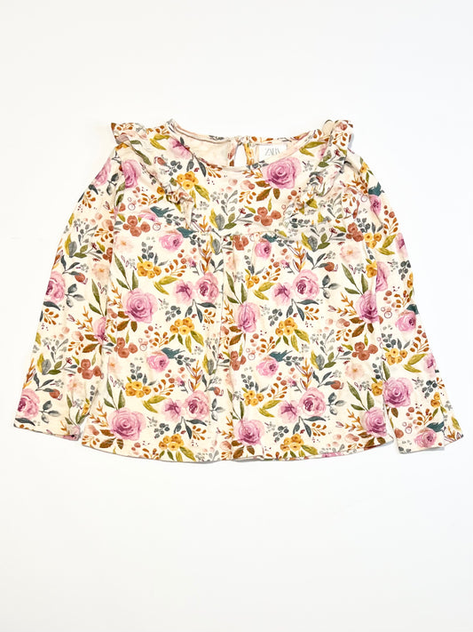 Floral jersey top - Size 4-5