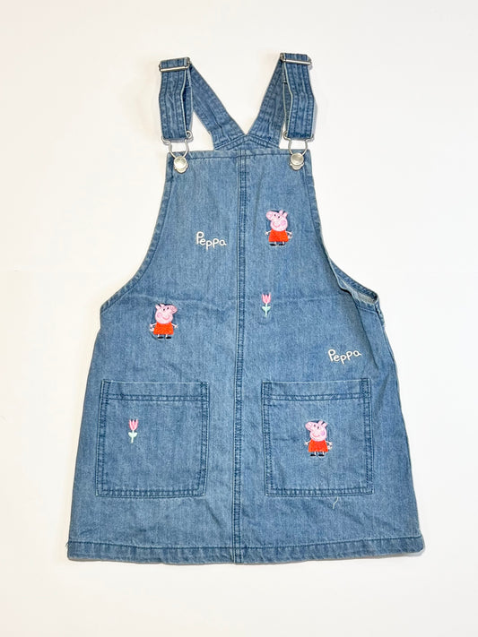 Embroidered denim pinafore - Size 4