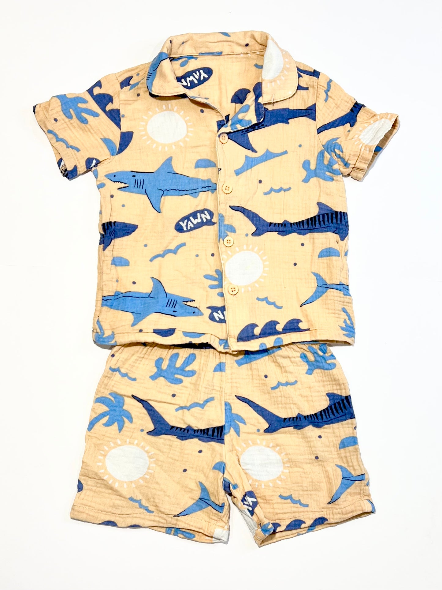 Muslin shark pyjamas - Size 4