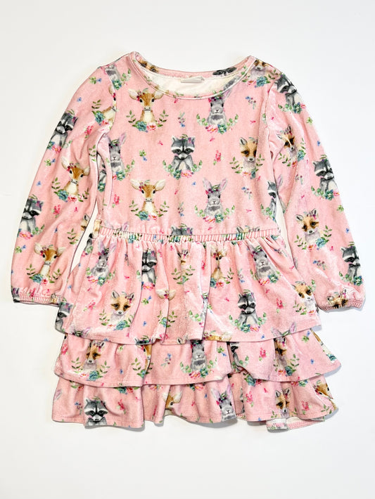 Tiered velour dress - Size 4