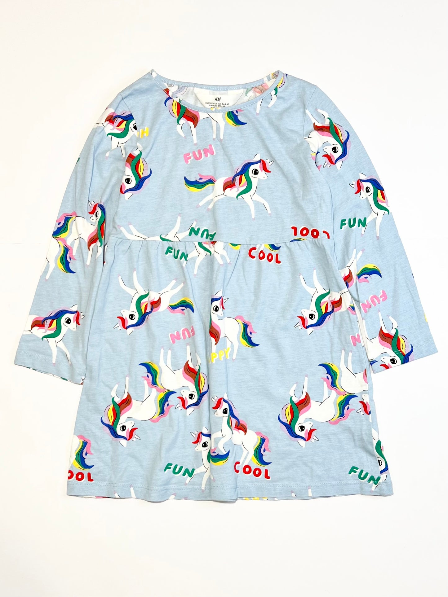 Jersey unicorns dress - Size 4-6