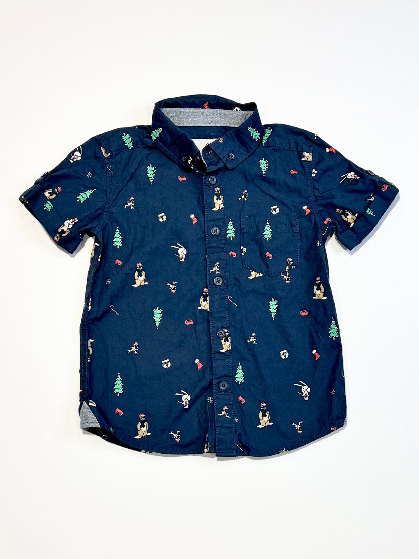 Navy Christmas shirt - Size 2