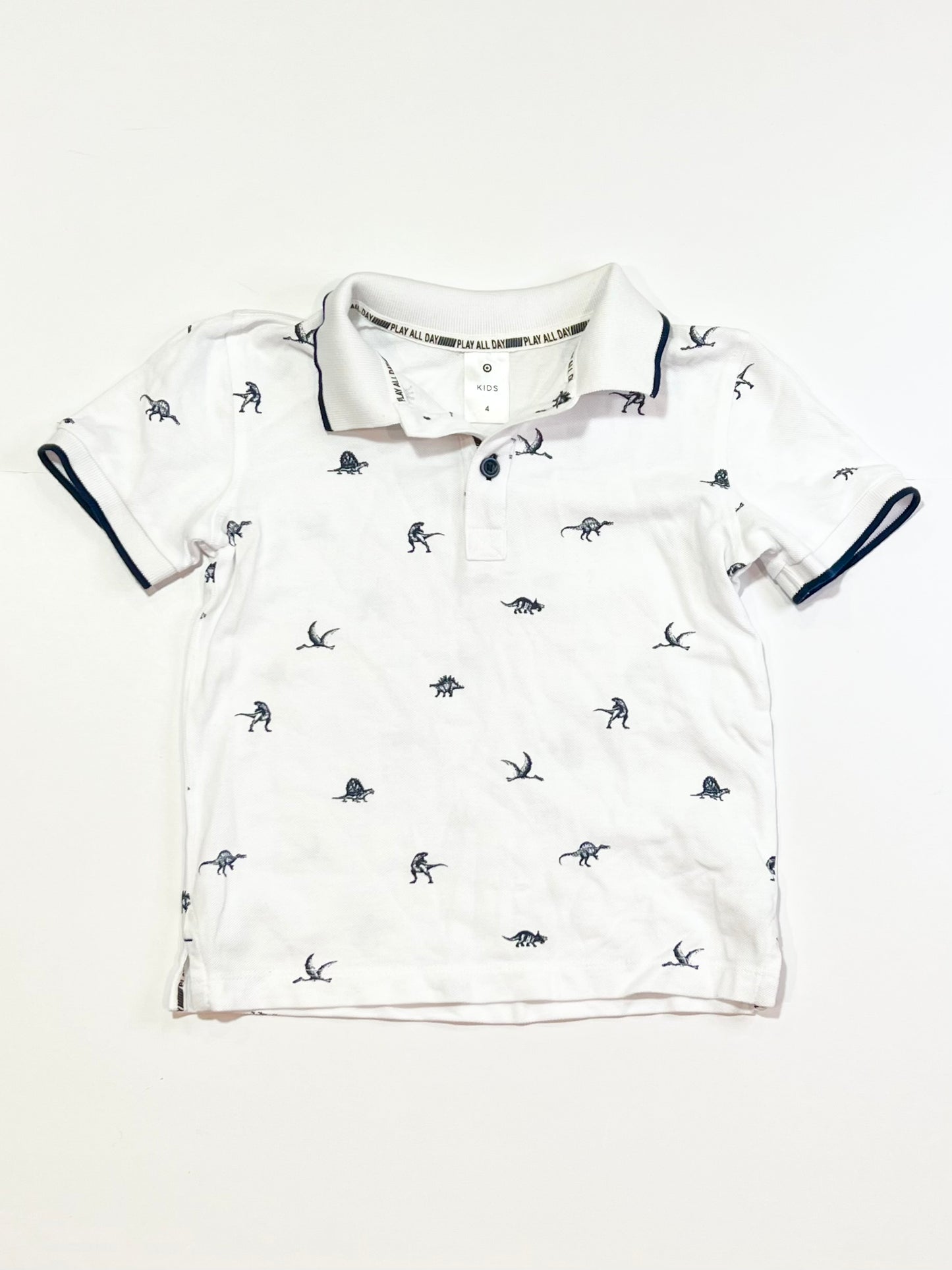 White dinosaurs polo shirt - Size 4