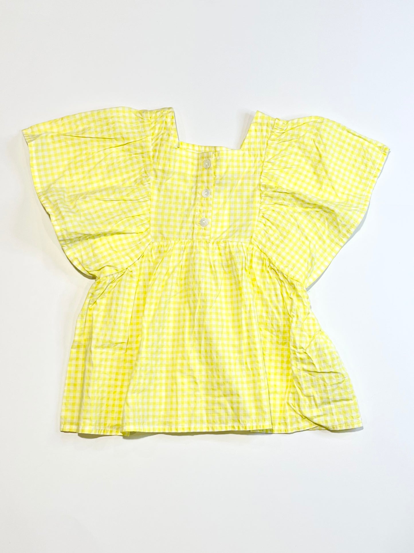 Yellow gingham top - Size 4-5