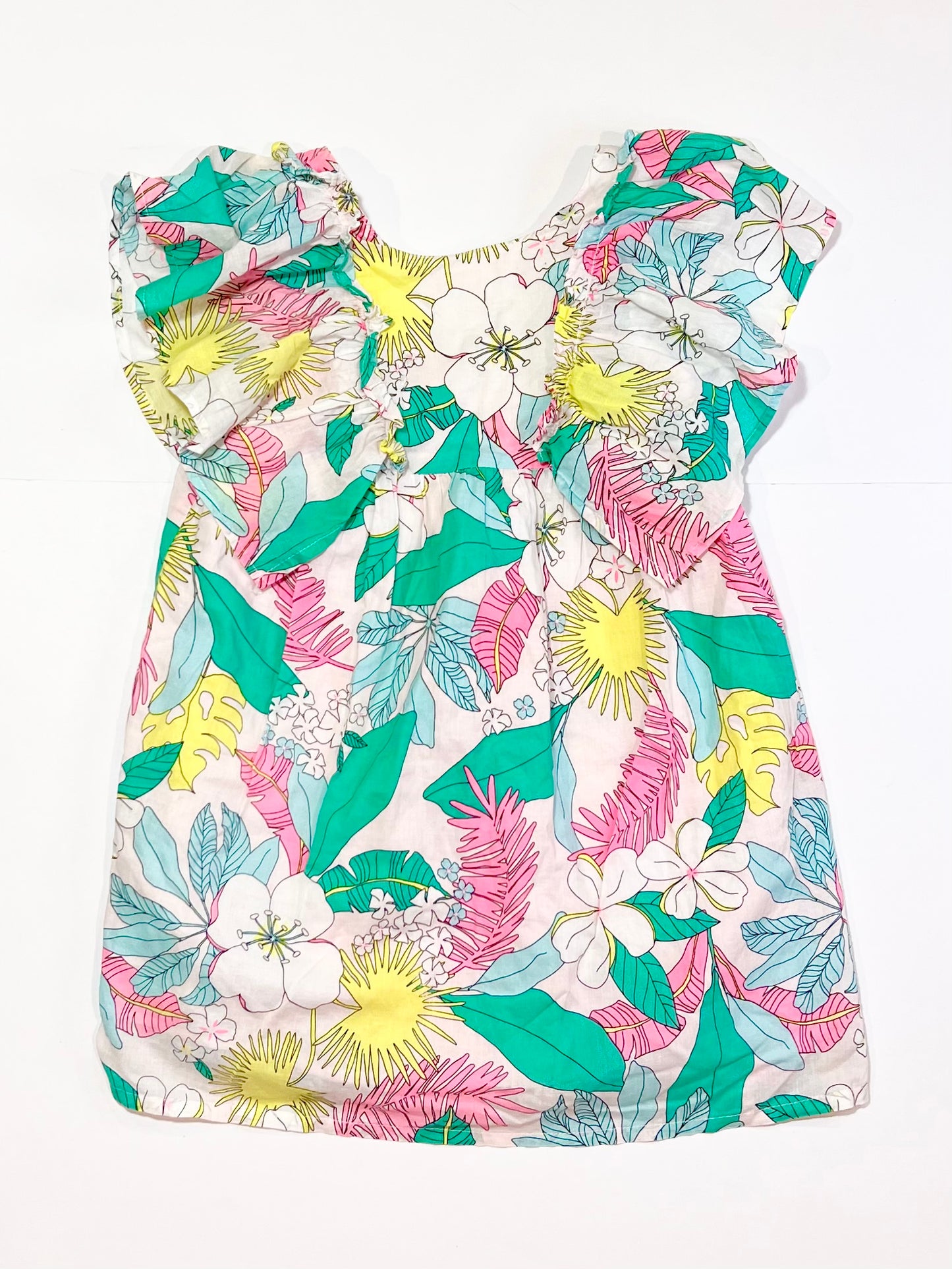 Floral leafy cotton dress - Size 4