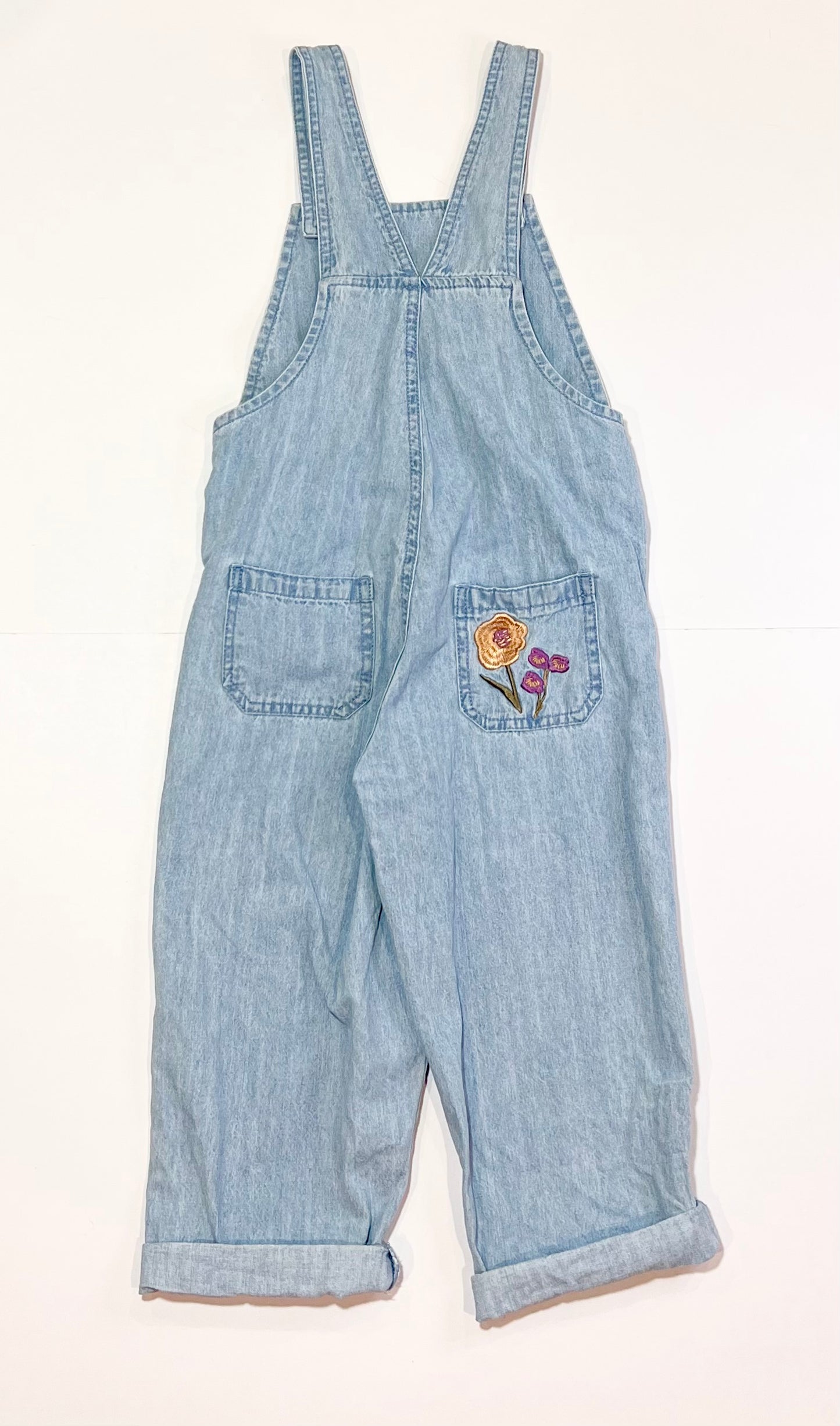 Embroidered denim overalls - Size 4