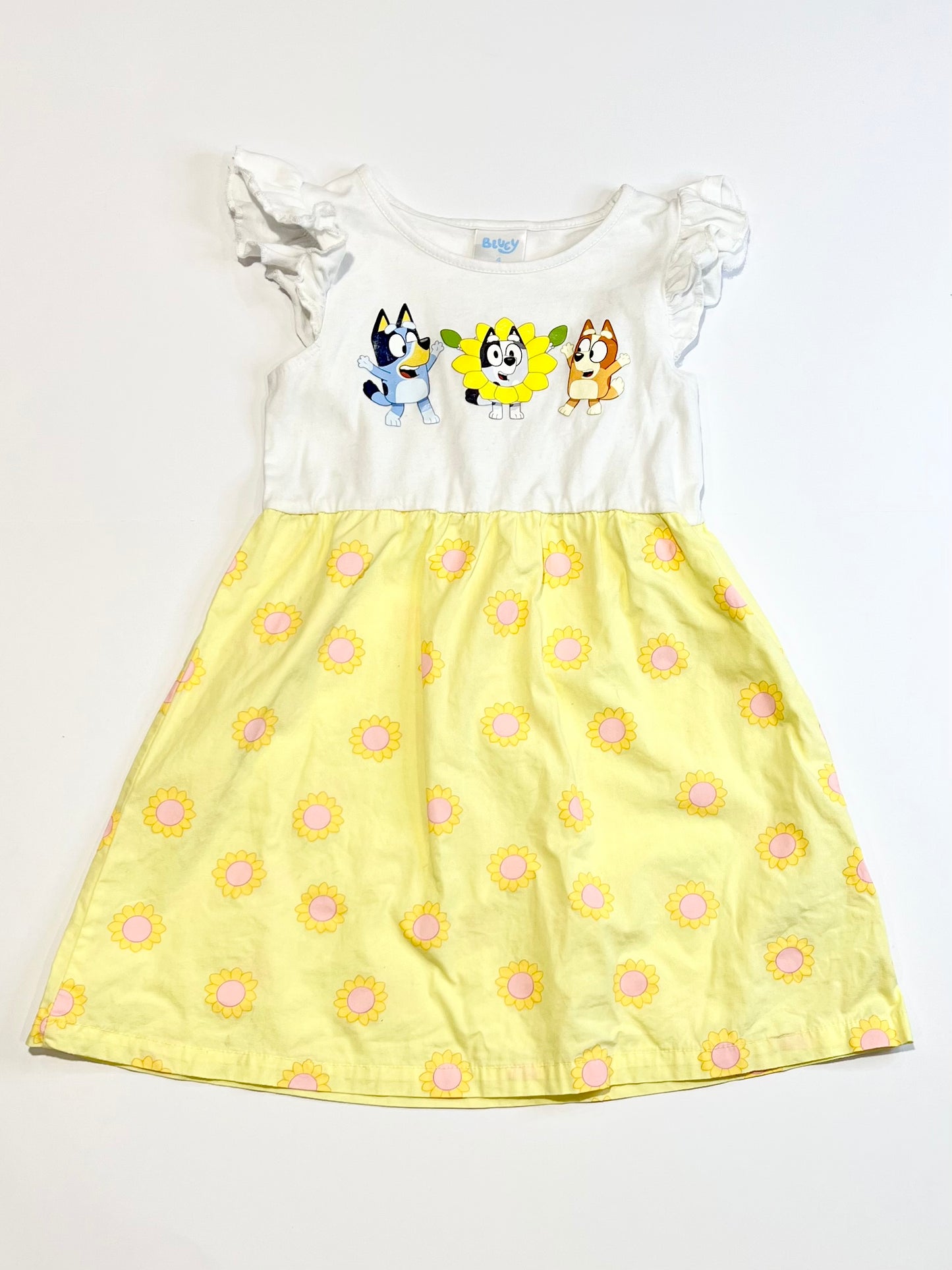 Yellow Bluey dress - Size 4