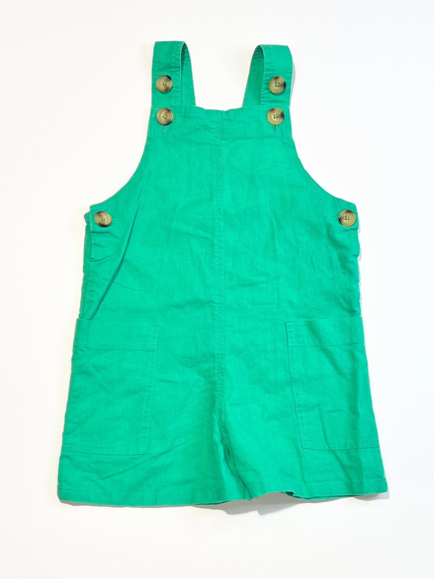 Green linen blend overalls - Size 3