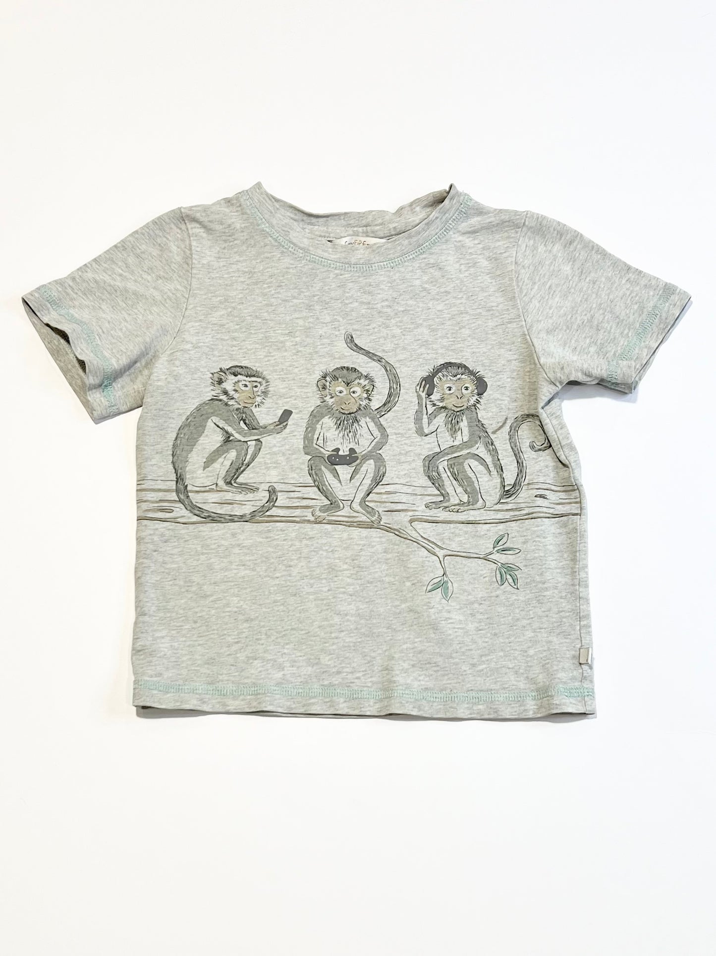 Grey monkeys tee - Size 3-4