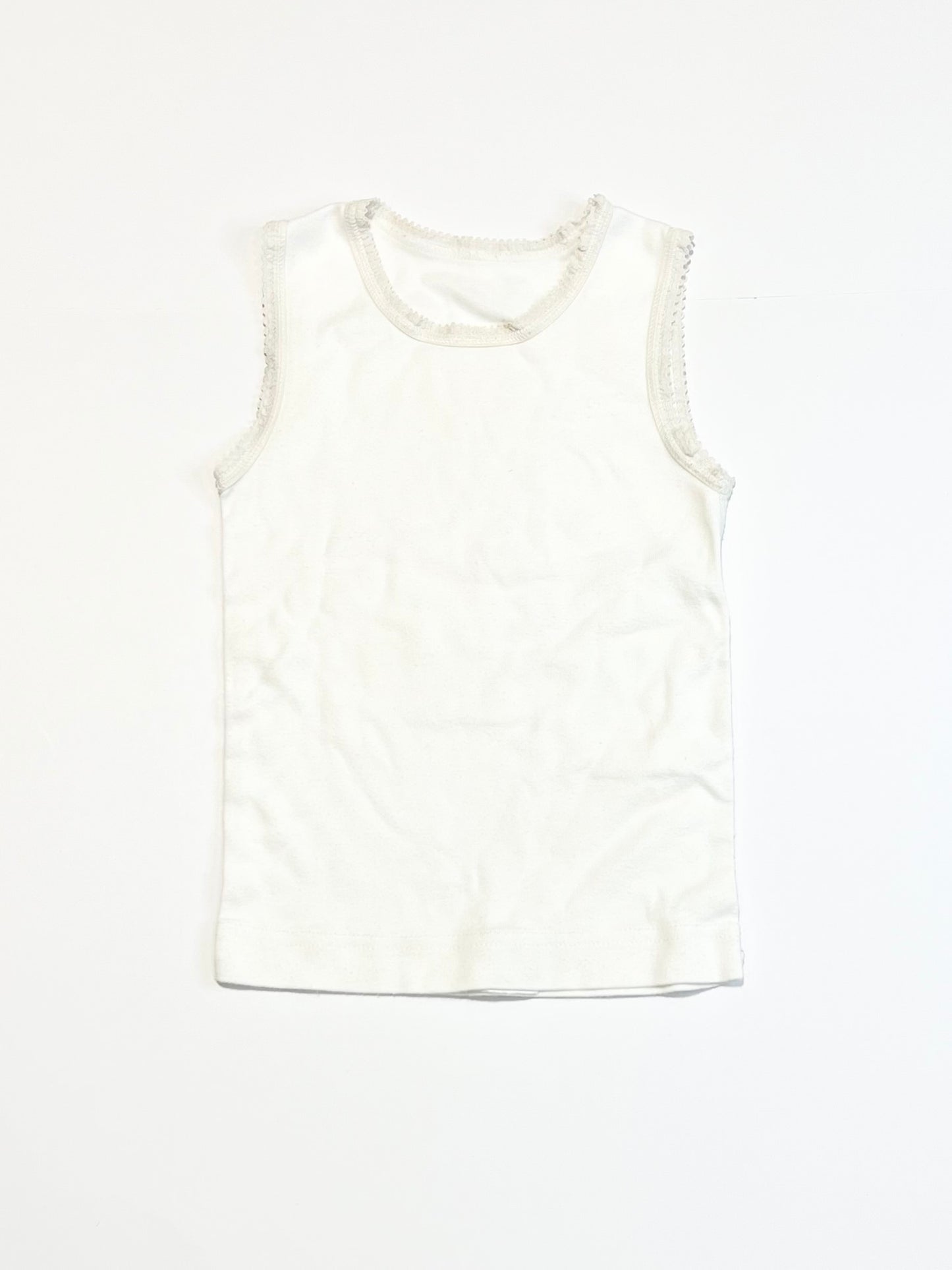White lace trim singlet - Size 1