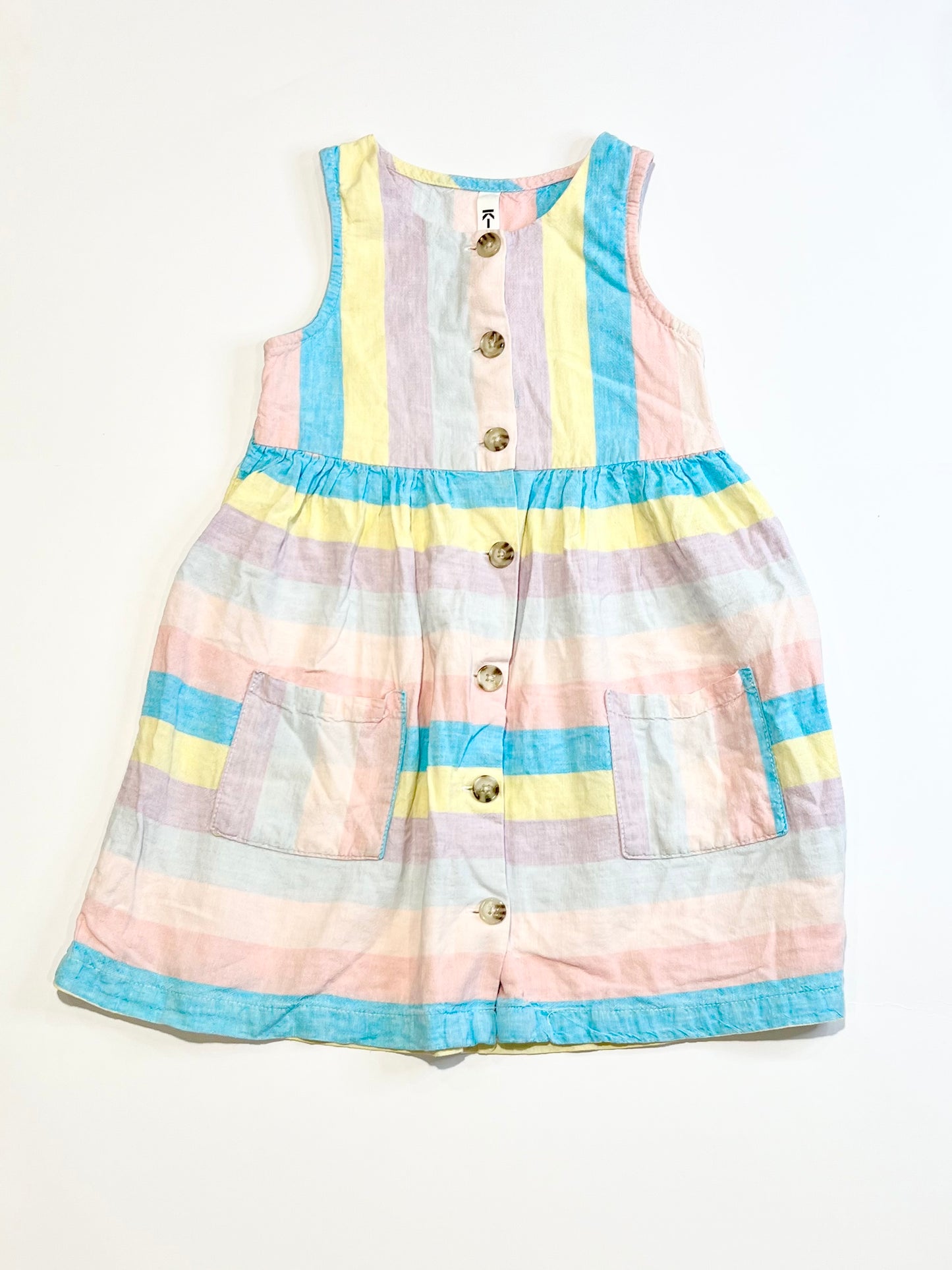 Striped button dress - Size 3