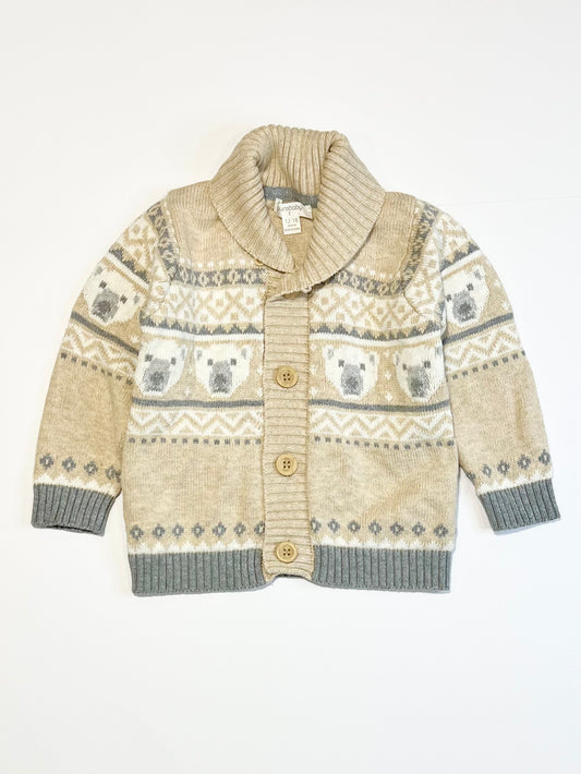 Tan bears cardigan - Size 1