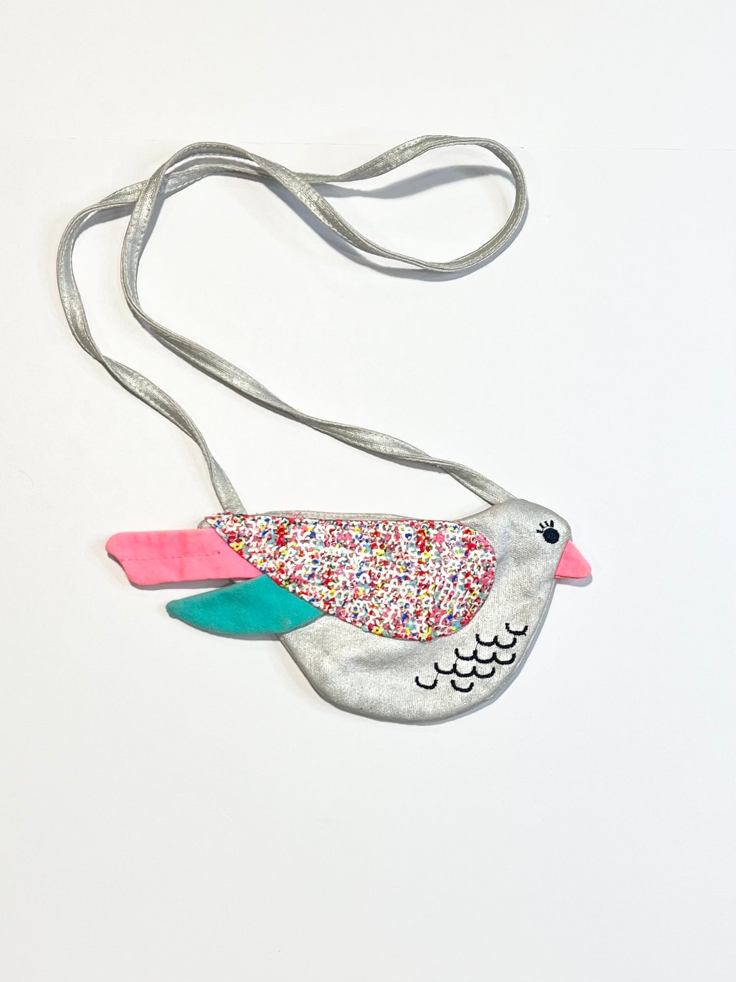 Sequined bird bag