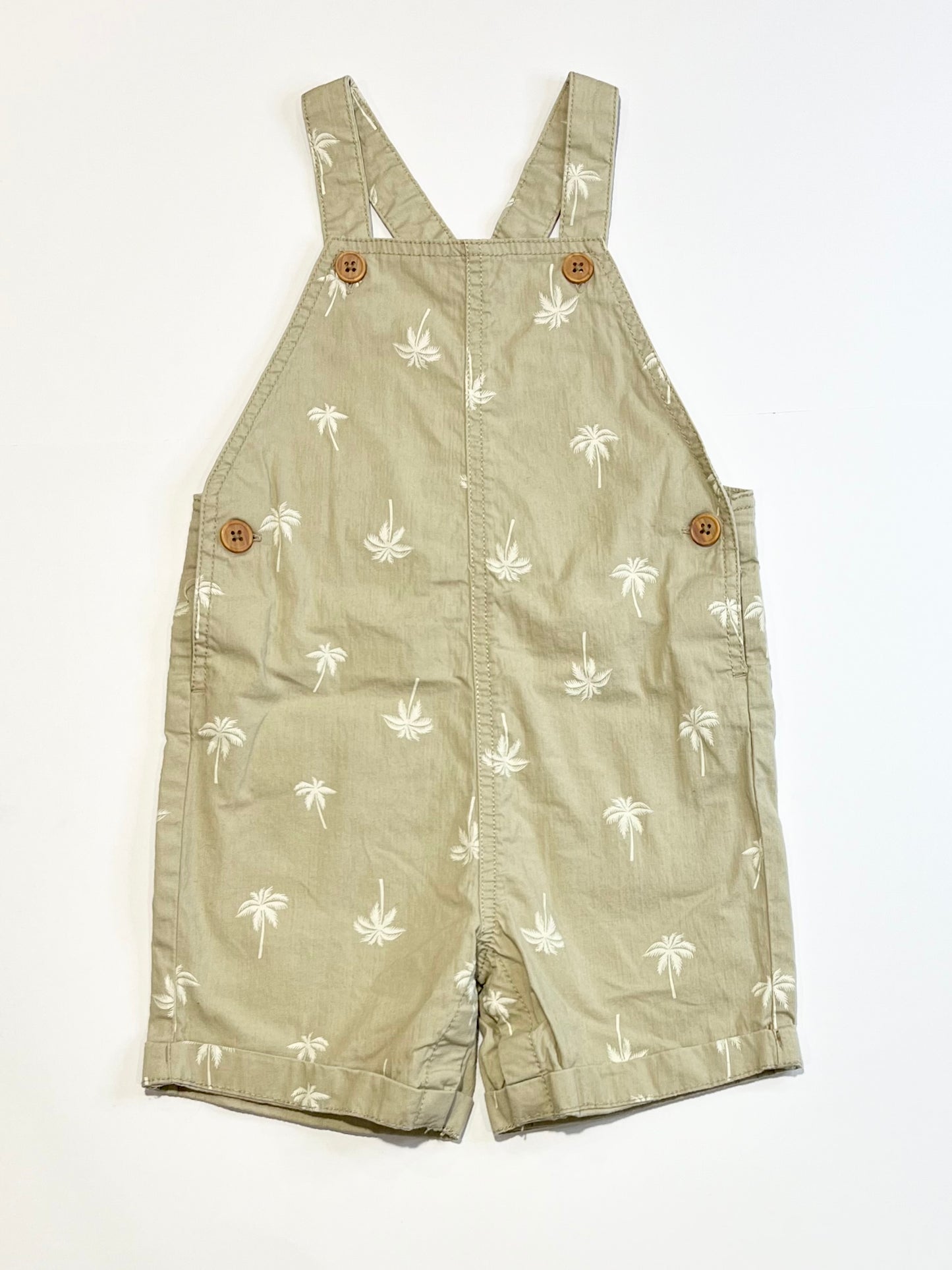 Tan palm tree overalls - Size 2
