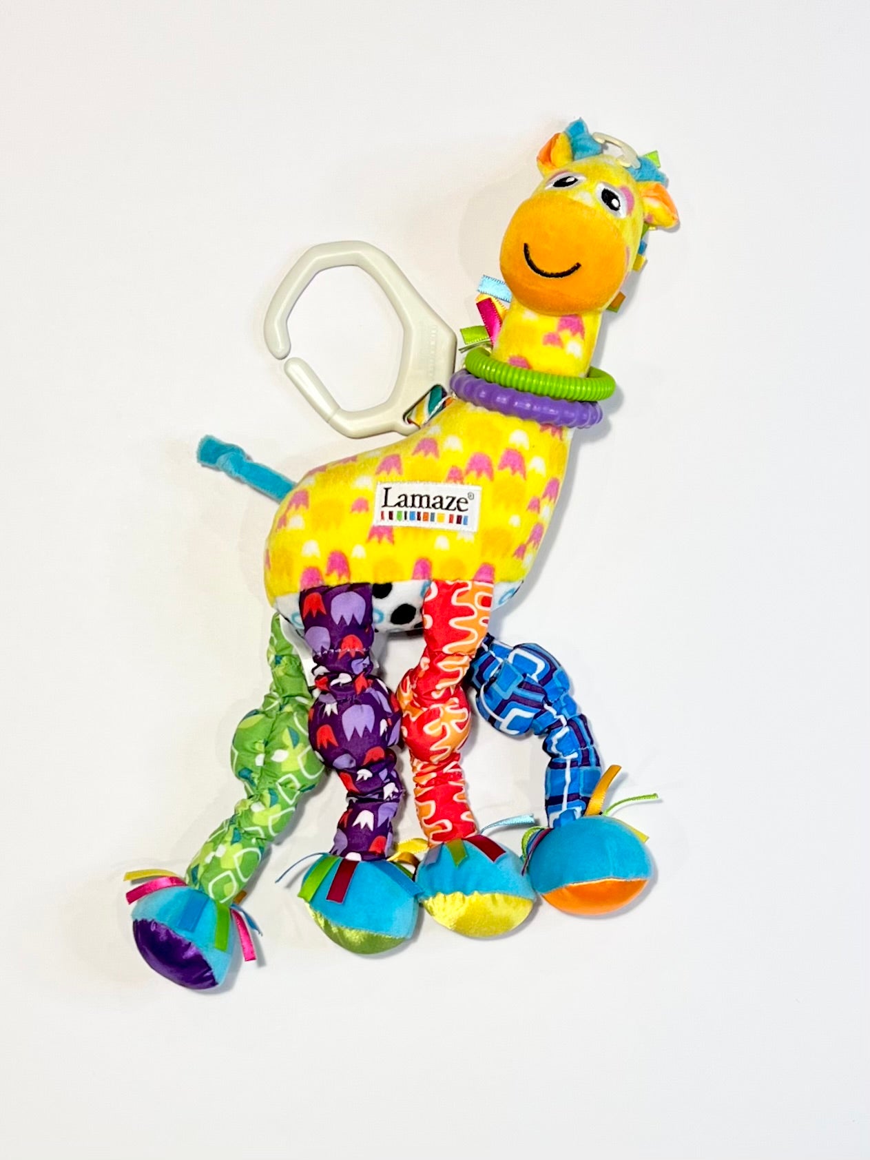 Colourful giraffe pram toy