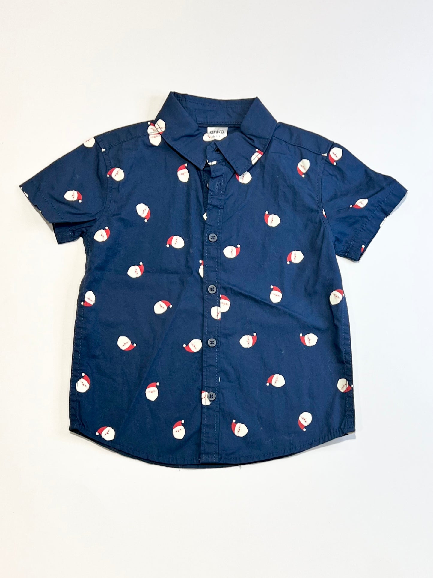 Navy Santa shirt - Size 2