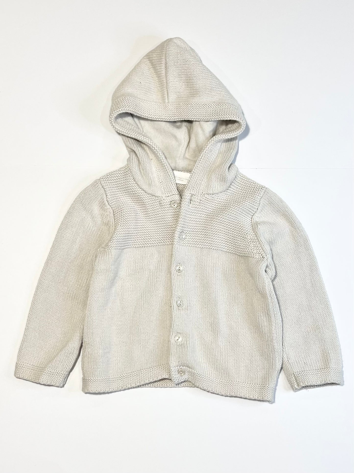 Grey hooded cardigan - Size 9-12 months
