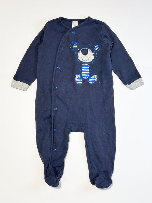 Navy bear onesie - Size 6-9 months