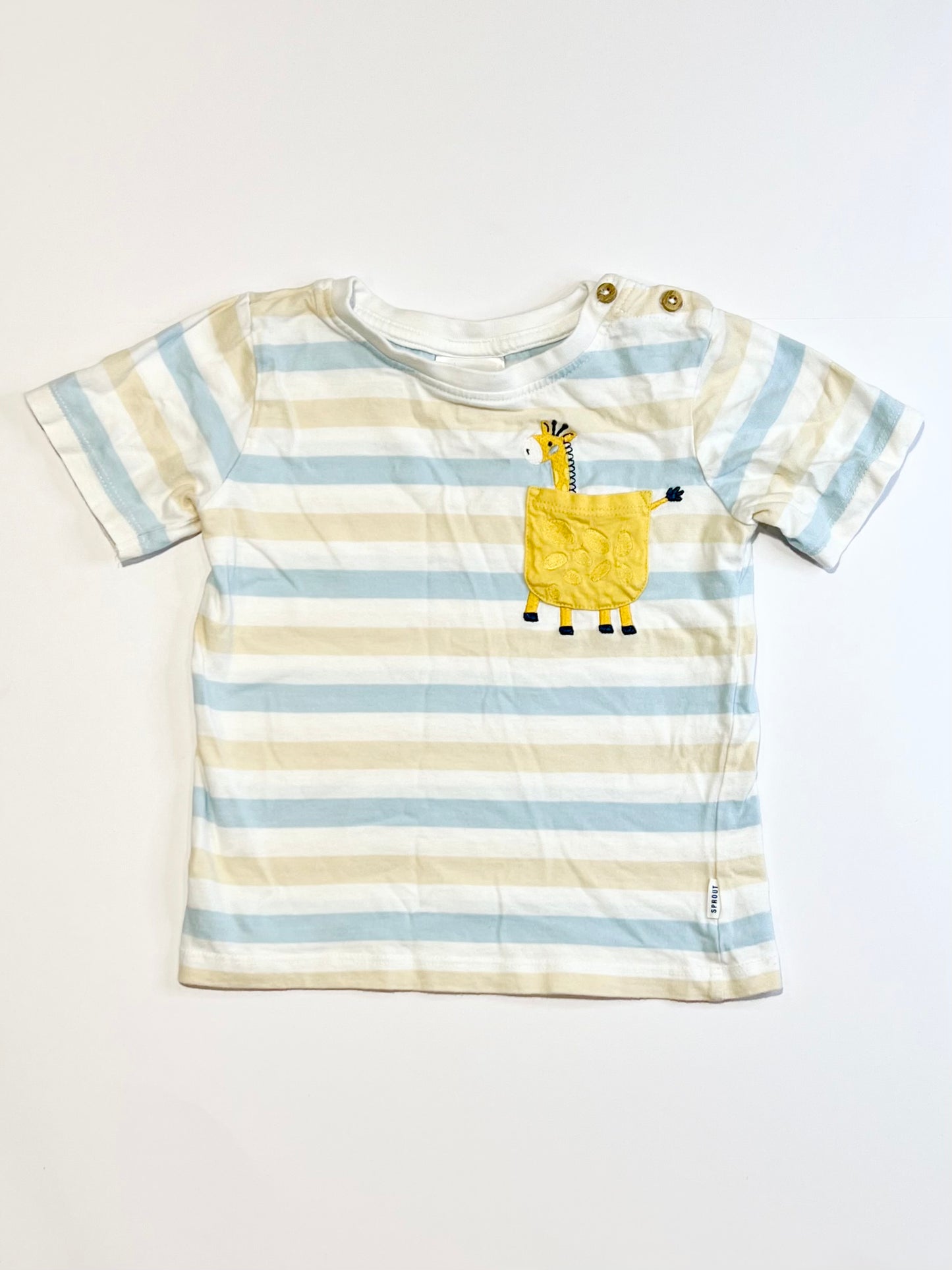 Striped giraffe tee - Size 2