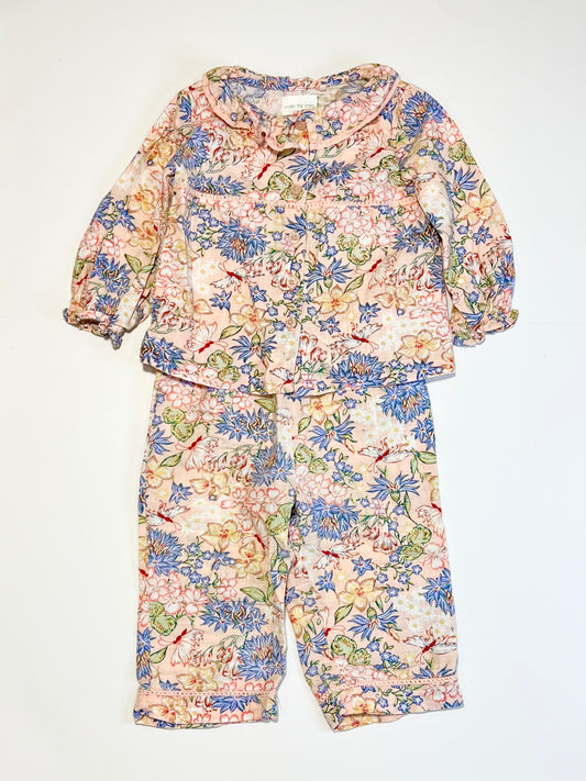 Cotton floral pyjamas - Size 9-12 months