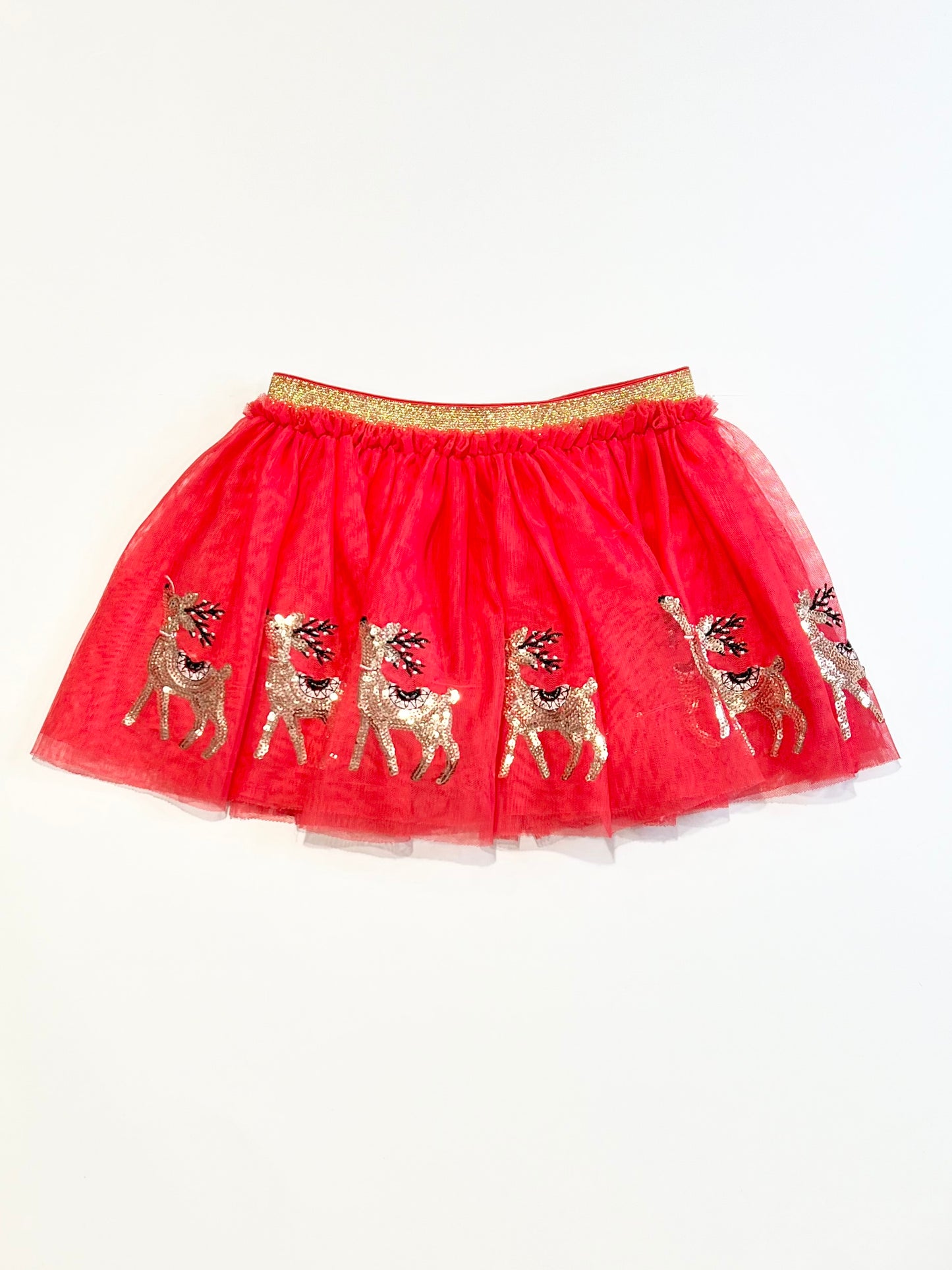 Sequined reindeer tulle skirt - Size 2