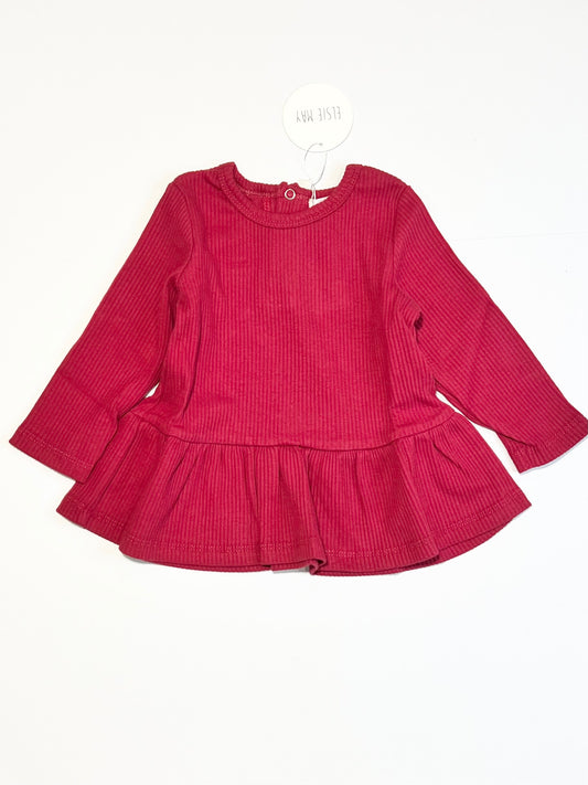 Ribbed peplum top brand new - Size 0