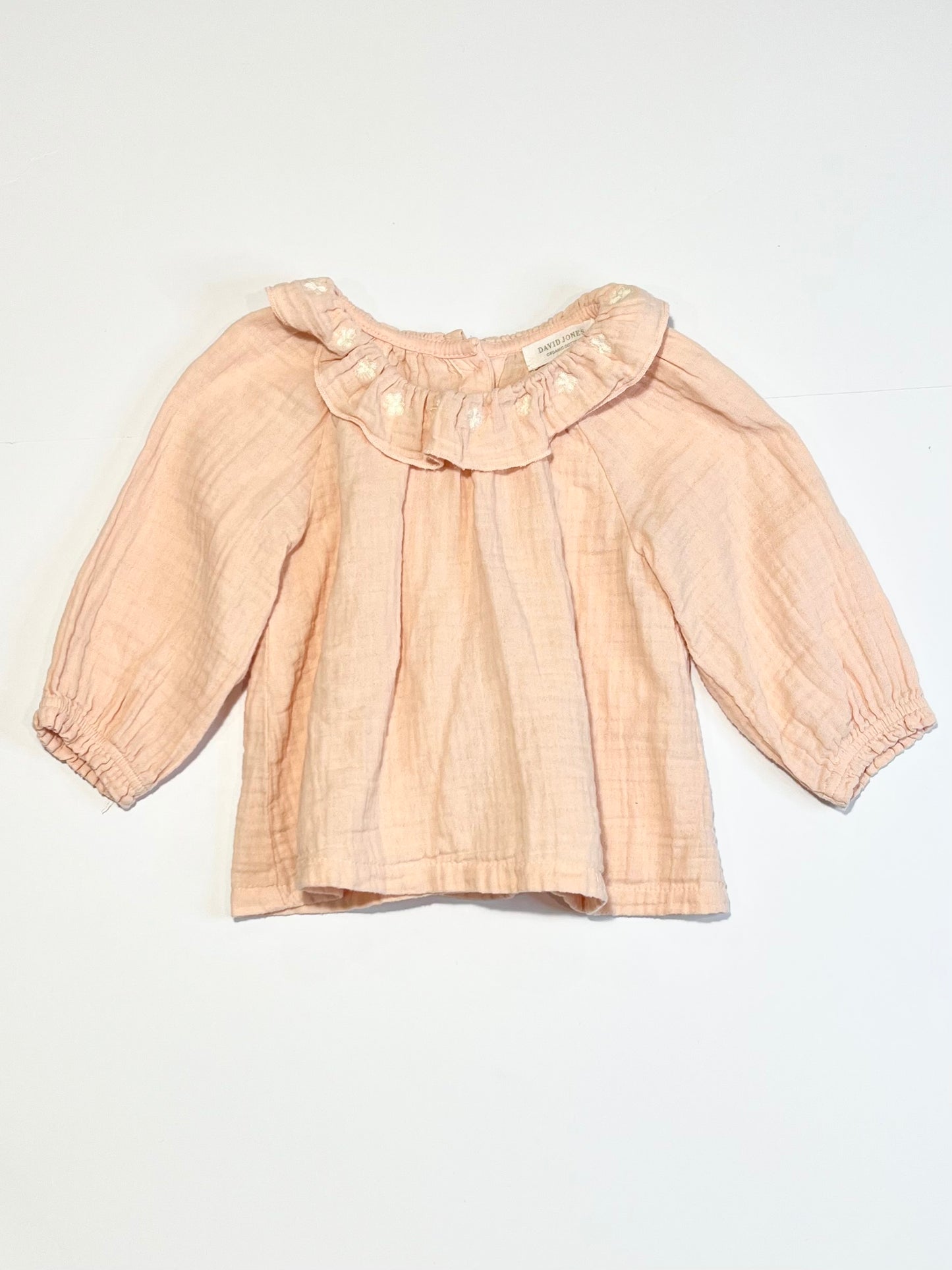 Embroidered muslin top - Size 0