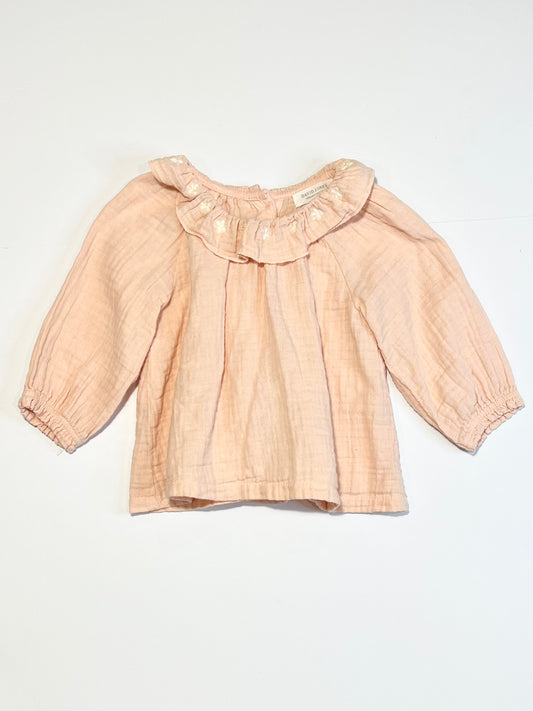 Embroidered muslin top - Size 0