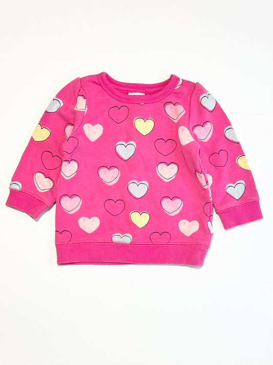 Pink hearts sweater - Size 0