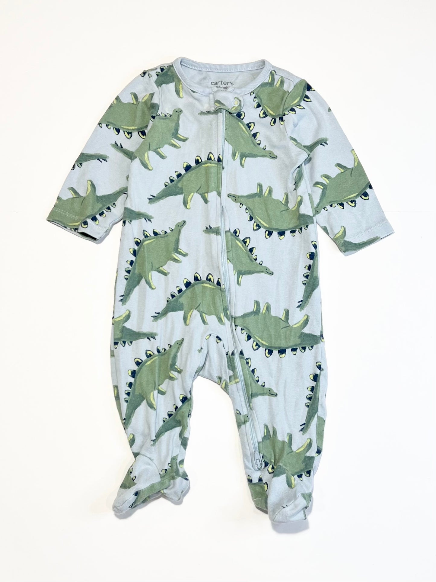 Ribbed dinosaurs zip onesie - Size 00
