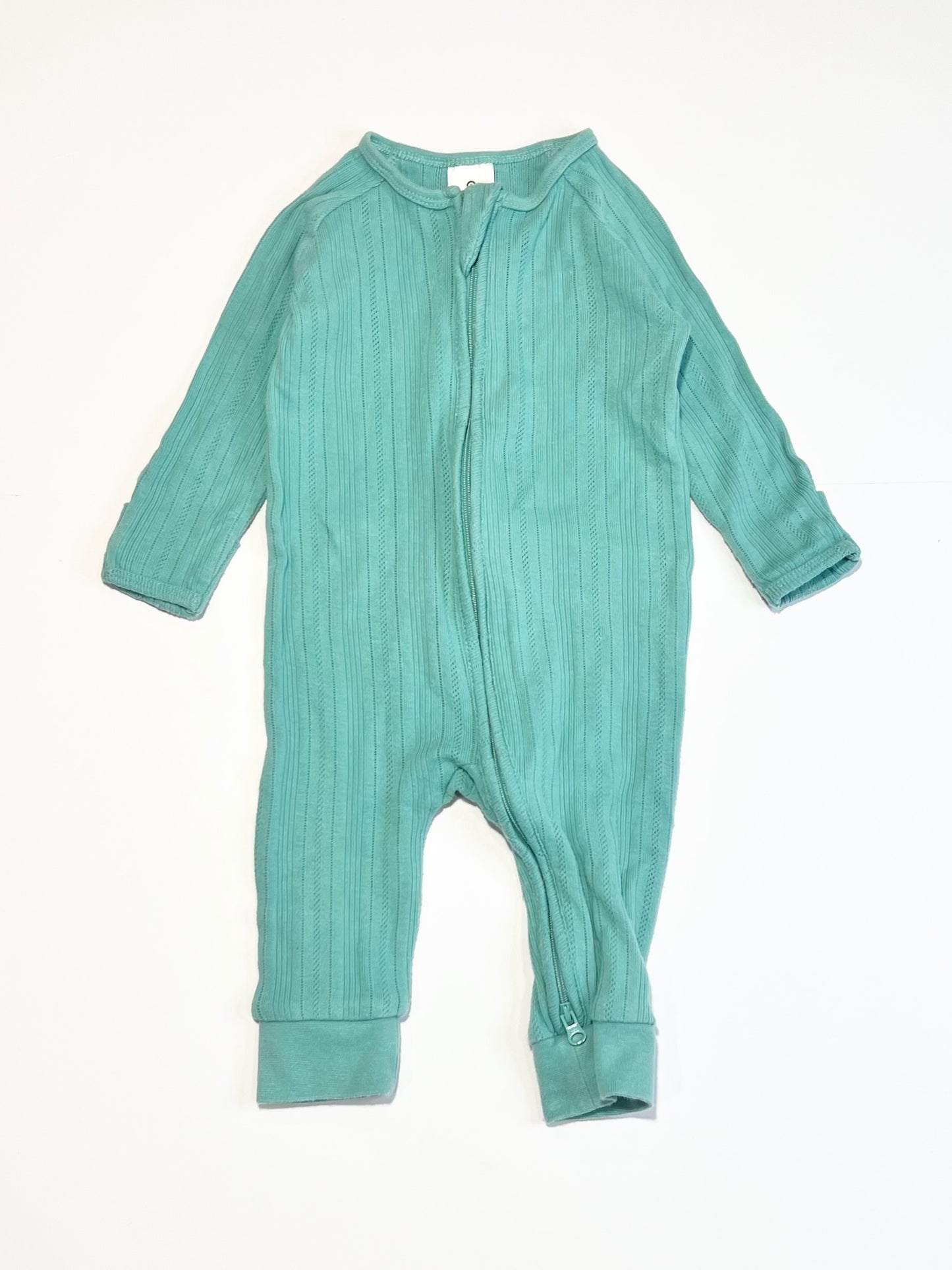 Green zip onesie - Size 00