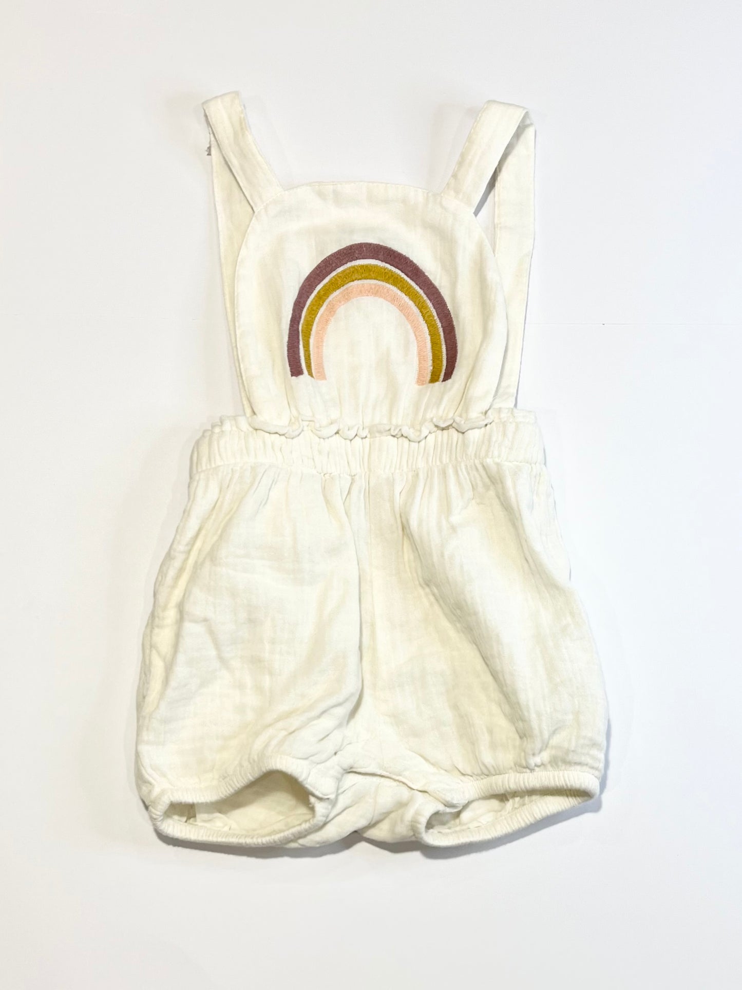 Embroidered muslin romper - Size 2