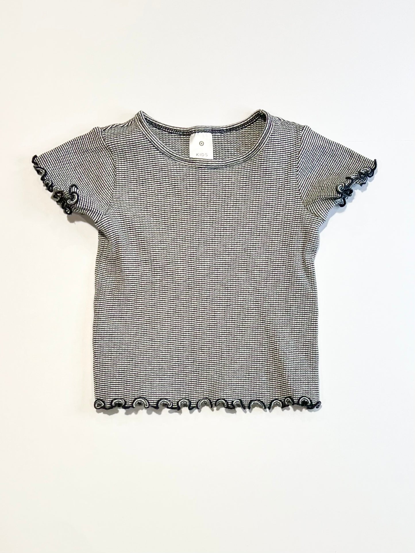 Ribbed navy tee - Size 2