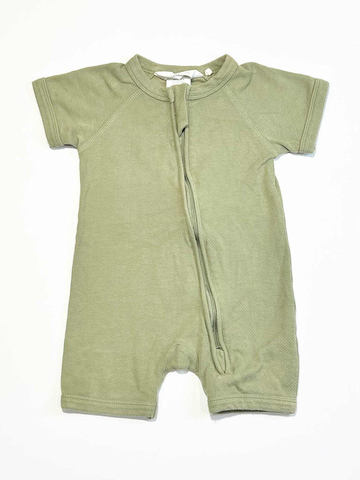 Green zip romper - Size 2