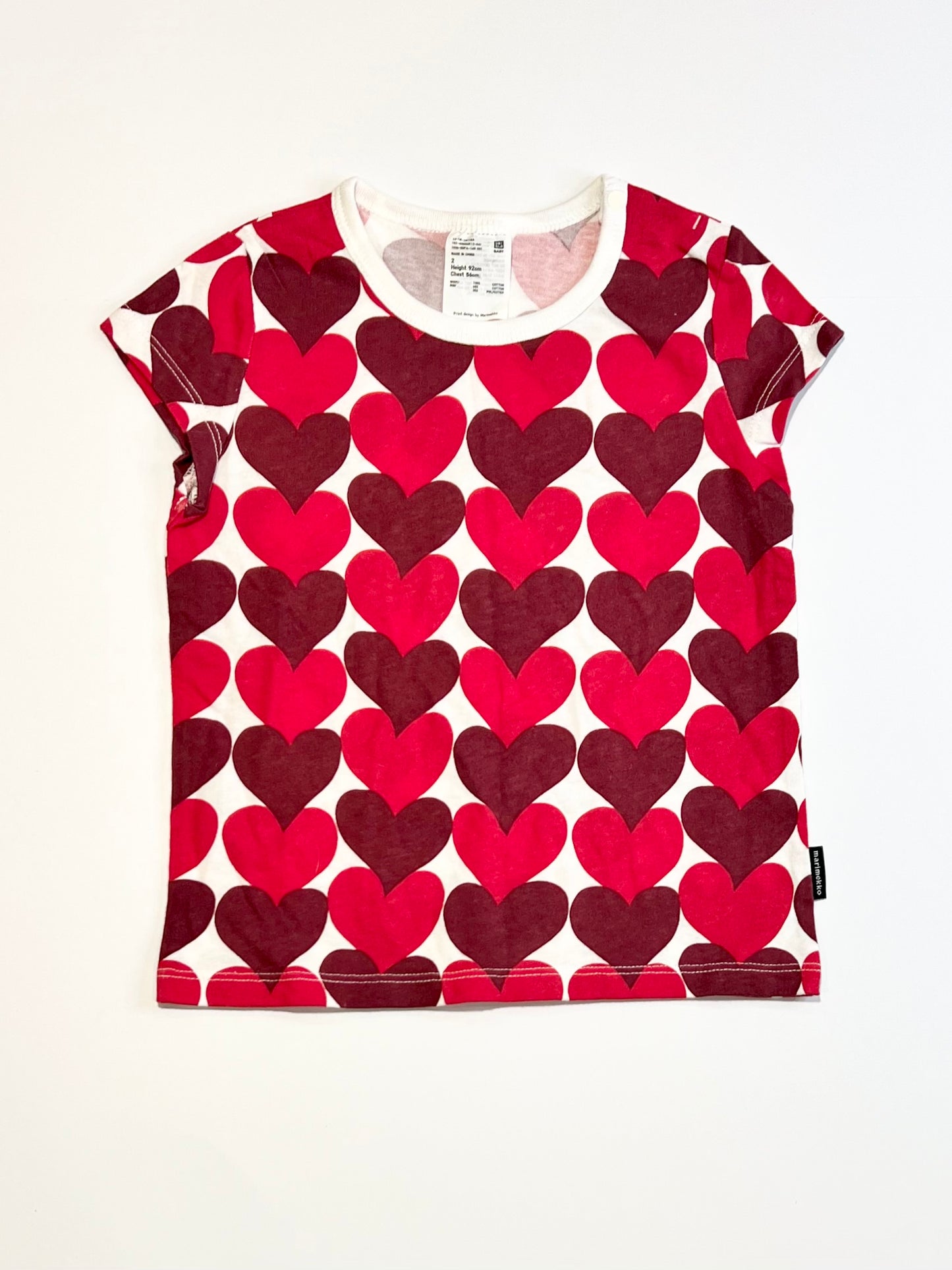 Ribbed hearts tee - Size 2