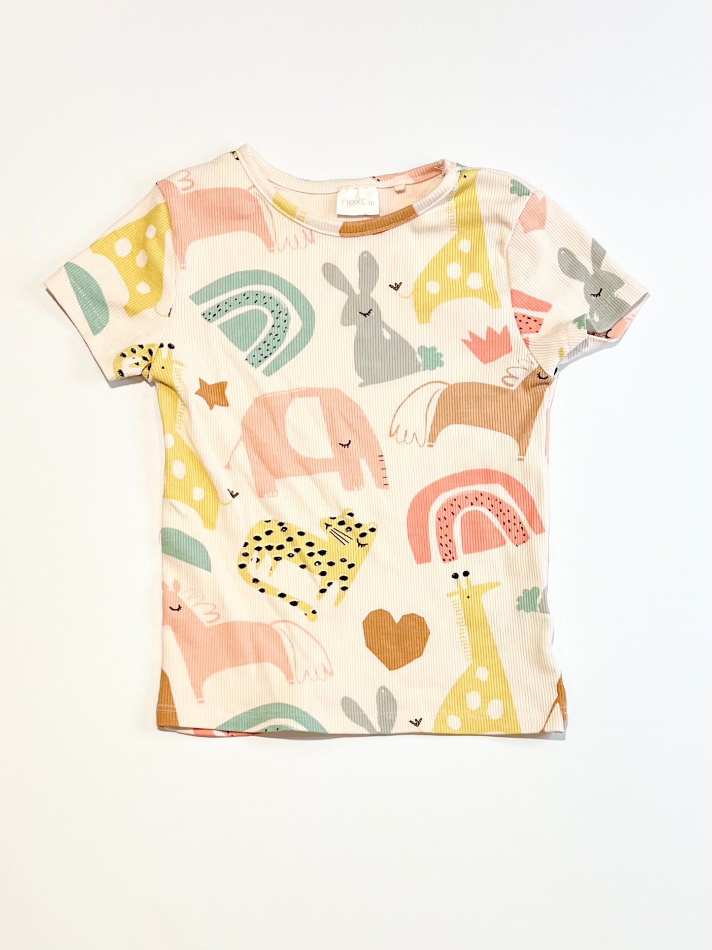 Ribbed animals tee - Size 2