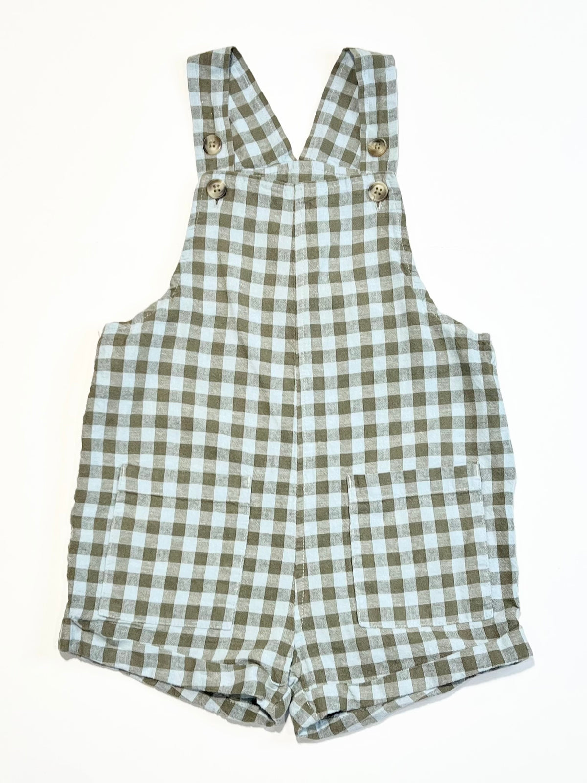 Gingham shortalls - Size 2