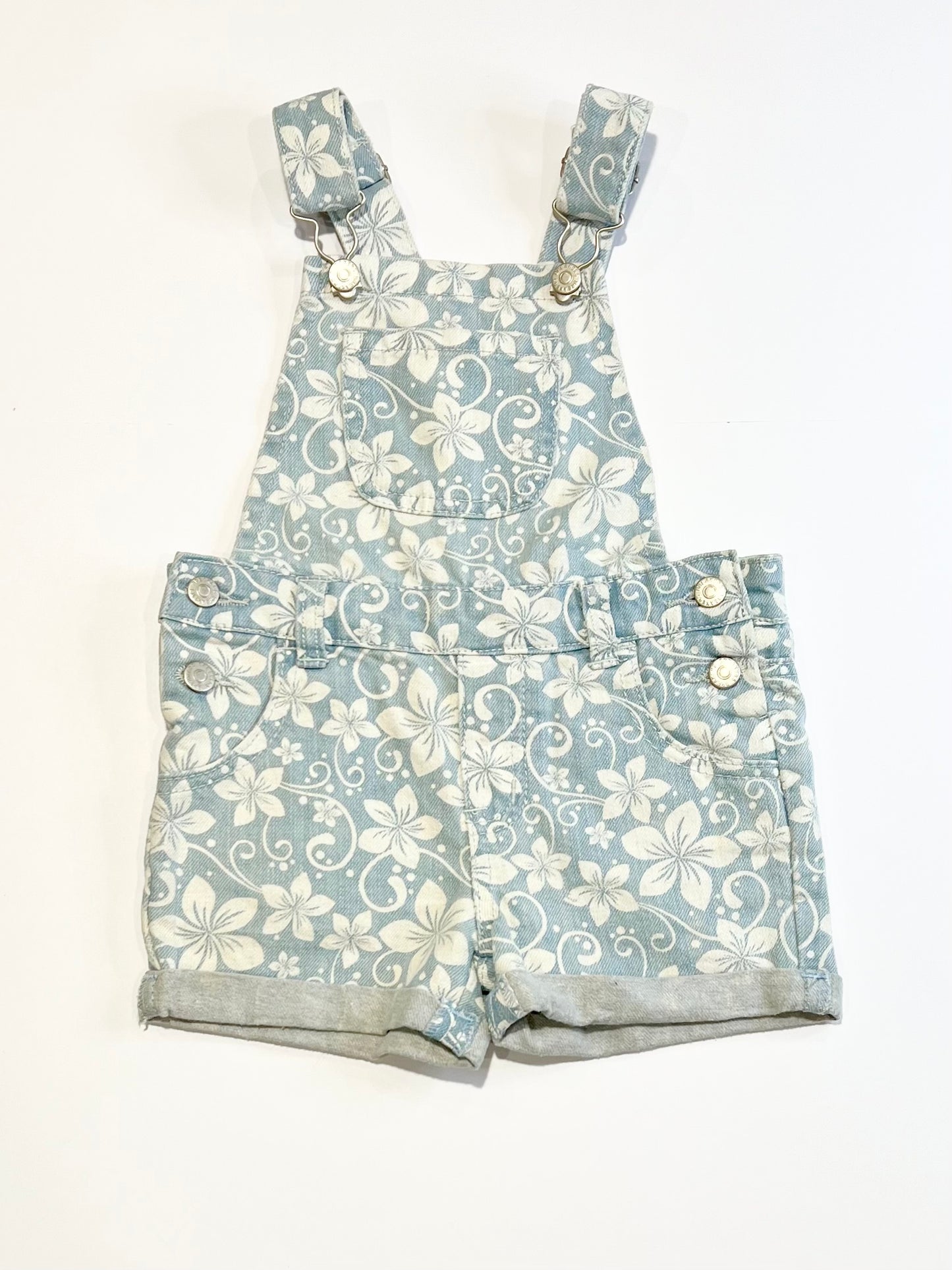 Floral denim overalls - Size 2