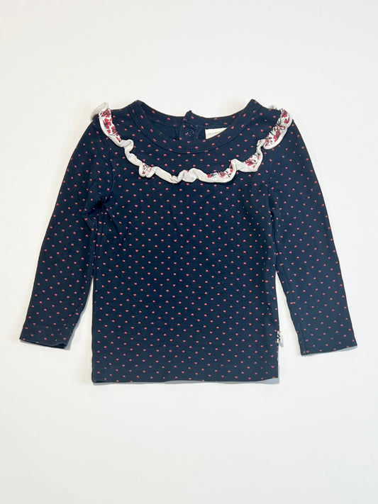 Ribbed hearts top - Size 1