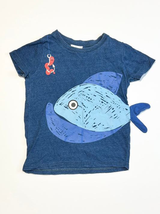 Blue fish tee - Size 2