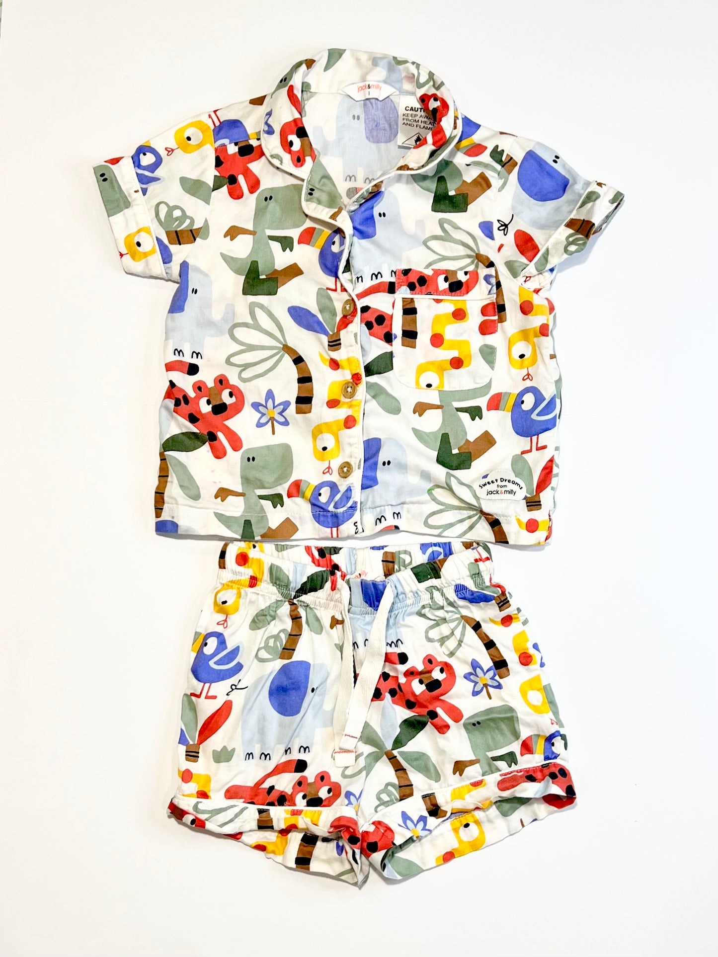 Cotton animals pyjamas - Size 1