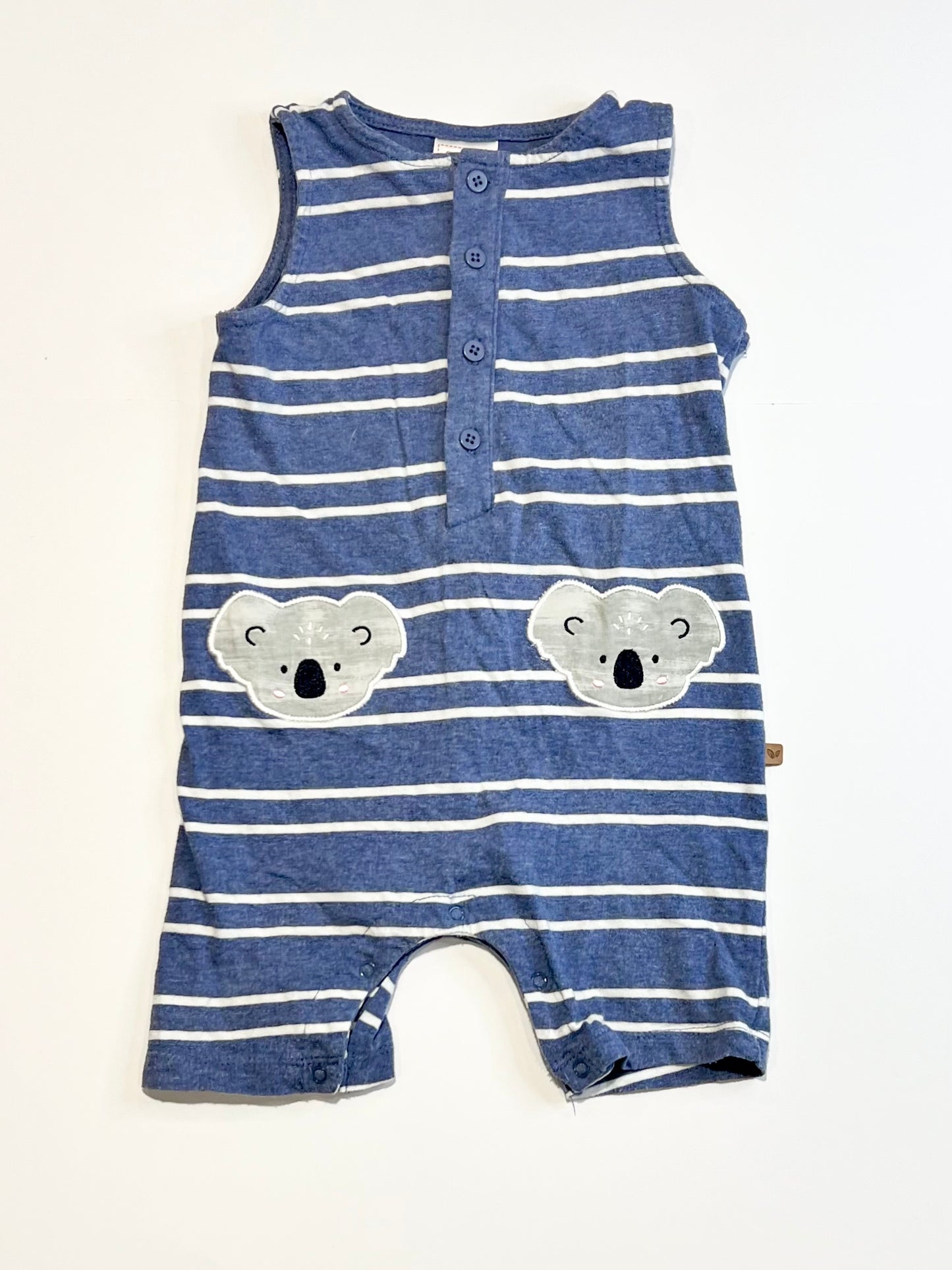 Striped koala romper - Size 1